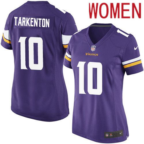 Women Minnesota Vikings 10 Fran Tarkenton Nike Purple Game Player NFL Jersey